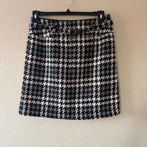 Nygard Collection Vintage Houndstooth A-Line Mini Skirt Lined -Size 8 Petites